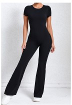 EVE Backless Short Sleeve Solid Jumpsuit GQSA-60450