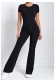 EVE Backless Short Sleeve Solid Jumpsuit GQSA-60450