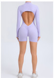 EVE Long Sleeve Zipper Backless Romper GQSA-ZY01