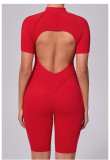 EVE Short Sleeve Zipper Sport Skinny Romper GQSA-K0113