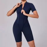 EVE Short Sleeve Zipper Sport Skinny Romper GQSA-K0113