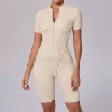 EVE Short Sleeve Zipper Sport Skinny Romper GQSA-K0113