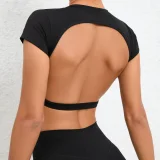 EVE Short Sleeve Backless With Bra Sports T-shirt  GQSA-8300