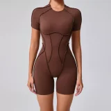 EVE Short Sleeve Sport Backless Yoga Romper GQSA-50310