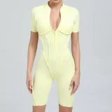 EVE Short Sleeve Zipper Sport Skinny Romper GQSA-K0113