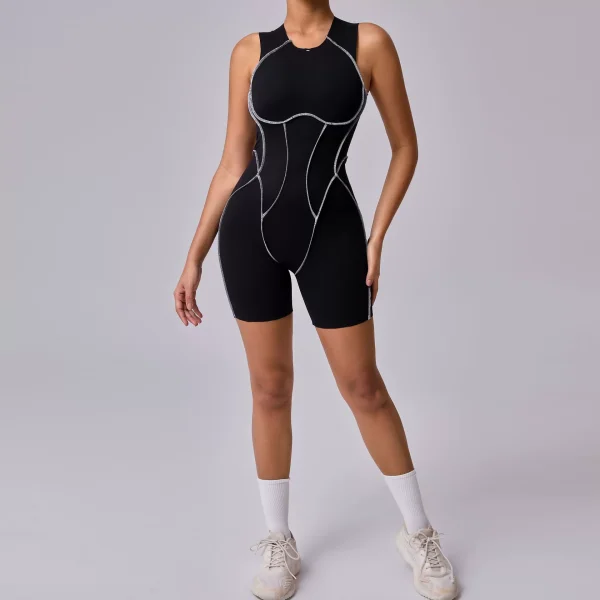 EVE Line Splicing Sleeveless Sport Romper GQSA-11501
