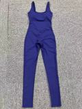 EVE Backless Solid Color Sport Skinny Jumpsuit GQSA-7448