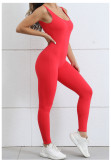 EVE Backless Solid Color Sport Skinny Jumpsuit GQSA-7448