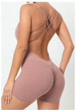 EVE Solid Color Backless Yoga Sport Romper GQSA-71013