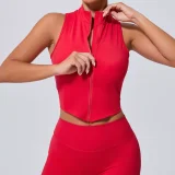 EVE Sleeveless Zipper Yoga Vest Coats GQSA-62040
