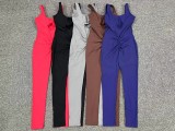 EVE Backless Solid Color Sport Skinny Jumpsuit GQSA-7448