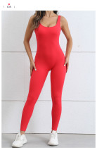 EVE Backless Solid Color Sport Skinny Jumpsuit GQSA-7448