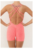 EVE Solid Color Backless Yoga Sport Romper GQSA-71013
