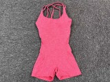 EVE Solid Color Backless Yoga Sport Romper GQSA-71013