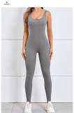 EVE Backless Solid Color Sport Skinny Jumpsuit GQSA-7448