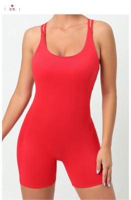 EVE Sling Solid Color Sport Yoga Romper GQSA-71012