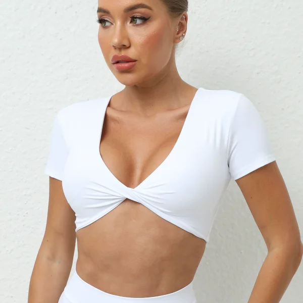 EVE Short Sleeve Tight V Neck T Shirts GQSA-T15