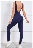EVE Backless Solid Color Sport Skinny Jumpsuit GQSA-7448