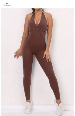 EVE Backless Tie Up Sport Yoga Jumpsuit GQSA-2281