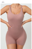 EVE Solid Color Backless Yoga Sport Romper GQSA-71013