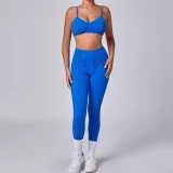 EVE Solid Color Sling Sport Two Piece Pants Set GQSA-86040/87652
