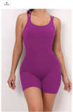 EVE Solid Color Backless Yoga Sport Romper GQSA-71013