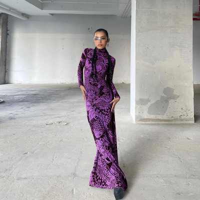 EVE Long Sleeve Print Bodycon Dress GSLF-D25D77034