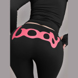EVE Letter Print Long Sleeve Hooded Pants Suit GSLF-K25S77547