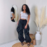 EVE Plus Size Patchwork Solid Color Lantern Pants NY-3685