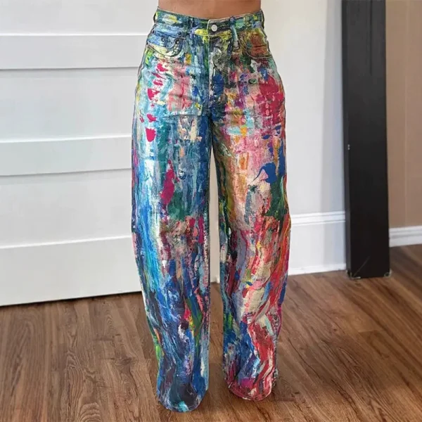 EVE Print Casual Loose Straight Jeans GSMJ-8020