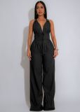 EVE Solid Color Sling Sport Jumpsuit OSM-4486