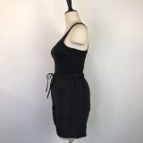 EVE Sleeveless Solid Color Two Piece Shorts Set GWDS-220508