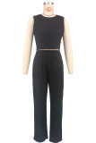 EVE Sleeveless Solid Color Two Piece Pants Set XHXF-8728