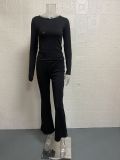 EVE Solid Color Casual Two Piece Pants Set GWTC-W0719