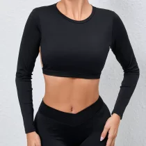 EVE With Bra Padding Backless Cropped Sports Top GQSA-71600