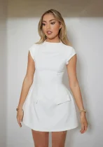 EVE Plus Size Sleeveless Solid Color Mini Dress GWTC-W0731