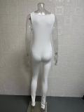 EVE Plus Size Solid Color Square Neck Sport Jumpsuit GWTC-LTCX5203