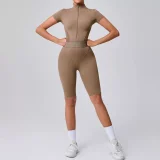 EVE Long Sleeve Zipper Tight Sport Two Piece Pants Set GQSA-41180