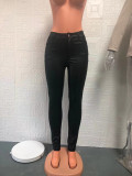 EVE Plus Size Solid Color PU Leather Casual Pants GWTC-W0314