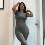 EVE Solid Color Casual Two Piece Pants Set GWTC-W0719
