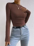 EVE Solid Color O Neck Slim T Shirts GWTC-W0772