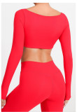 EVE Long Sleeve Square Neck Sport Two Piece Pants Set GQSA-1053