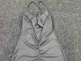 EVE Solid Coloar Backless Yoga Sport Romper GQSA-43014