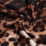 EVE Leopard Print Twist-Knot Patchwork Romper MXBF-J25RP214