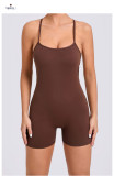 EVE Solid Coloar Backless Yoga Sport Romper GQSA-43014