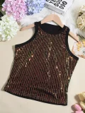 EVE Leopard Print Sequin Tank Tops GYHF-51460TBD