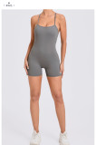 EVE Solid Coloar Backless Yoga Sport Romper GQSA-43014