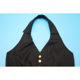 EVE Sleeveless Backless Solid Maxi Dress YF-10884