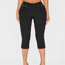 EVE Slim Leather-buckle Casual Trousers GDSF-J25PT236