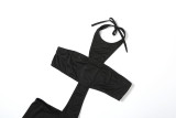 EVE Backless Halterneck Solid Color Jumpsuit XEF-K25Q79068
